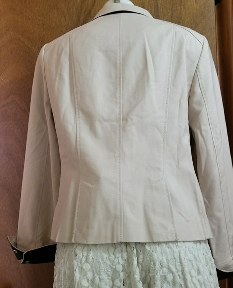 Ann Taylor safari jacket 10 khaki twill snap front - Picture 4 of 6